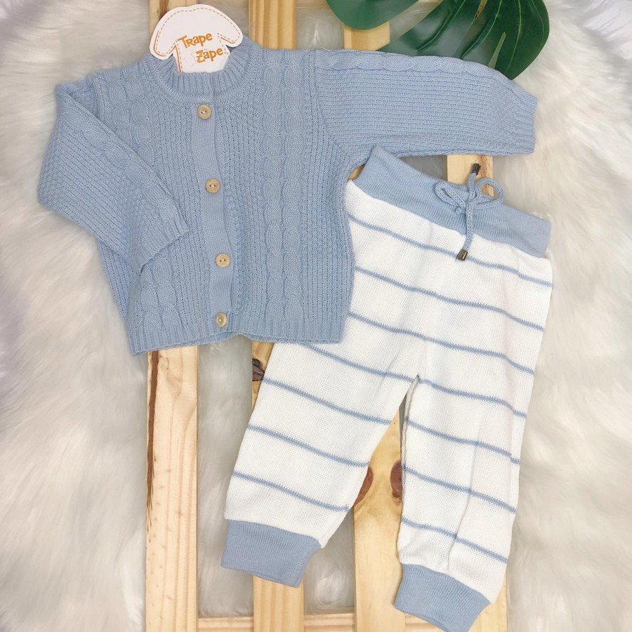 Conjunto de linha Trança azul bebê 